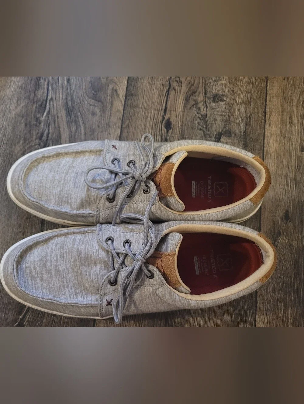 Men's Twisted X Casual Light Gray Canvas Lace-Up Shoes. Size 12